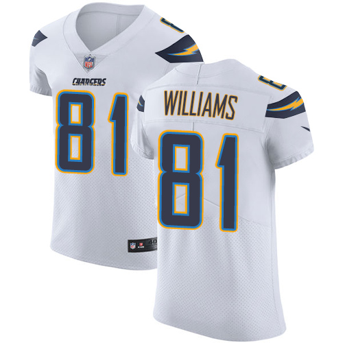 Nike Chargers #81 Mike Williams White Men's Stitched NFL Vapor Untouchable Elite Jersey - Click Image to Close